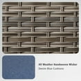 thumbnail image 5 of Ovios 8-Piece Outdoor Patio Furniture Set with Solar-Powered Lighted Coffee Table All-Weather Wicker Conversation Seating with Ottomans, Denim Blue, 5 of 10