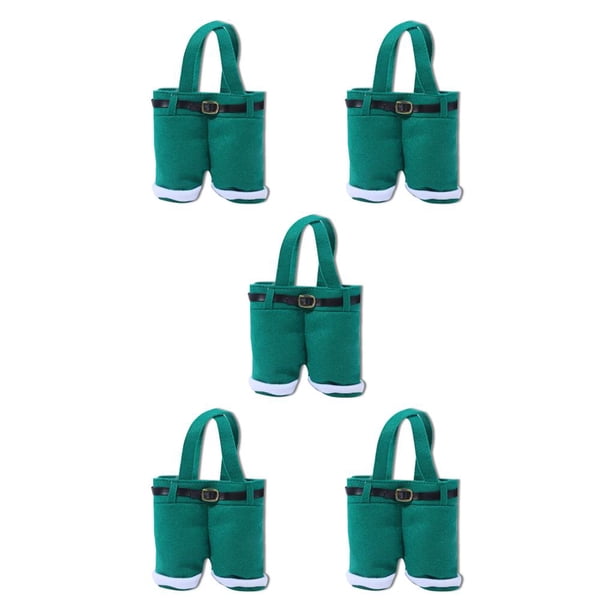 Bearachild Bolsa de dulces portátil Calcetín vacío Santa Pantalones Cesta Manija Navidad Año Nuevo Regalo Festival Cumpleaños Boda Verde S Type2 NO2 Bearachild CBP183229