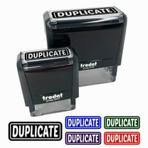 Duplicate Reversed Self-Inking Rubber Stamp Ink Stamper for Business Office - Black Ink - Small 1-1/2 Inch