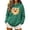Army Green, variant on Risckoth Women's Hoodie Cat Face Print Drawstring Kangaroo Pocket Casual Pullover S-2XL