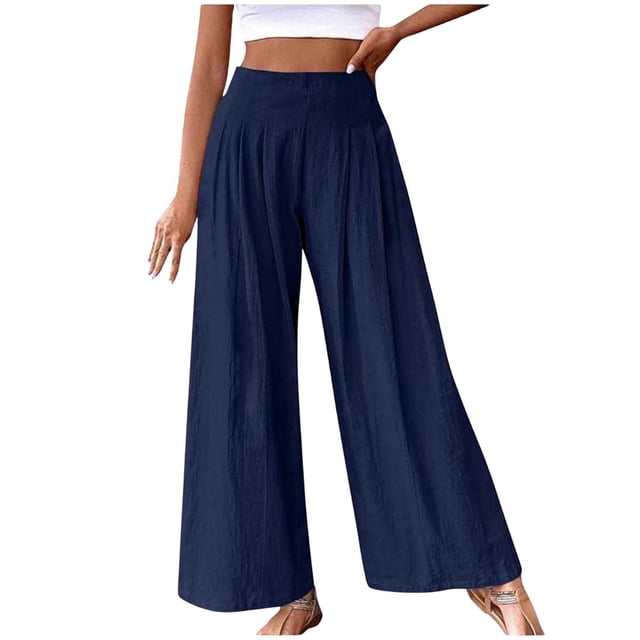 WILLBEST Pantalones Casuales para Mujer: Pantalones Holgados con Cremallera de Color Liso para Uso Diario y Relajación, elegantes y Cómodos con Detalle de Presión Lateral. Extra Grande