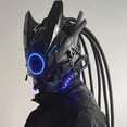 thumbnail image 1 of Nilvkv Mask Round Lights Wing Braid Lights Makeover Music Festival LED Light Up Mask Tech Helmet, 1 of 6