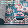 thumbnail image 3 of Hasoo 5' x 7' Area Rug Vintage Persian Rug Machine Washable Rug Soft Indoor Boho Distressed Floor Carpet Low Pile Non-Slip Mat Foldable Thin Rug, Sea Blue, 3 of 5