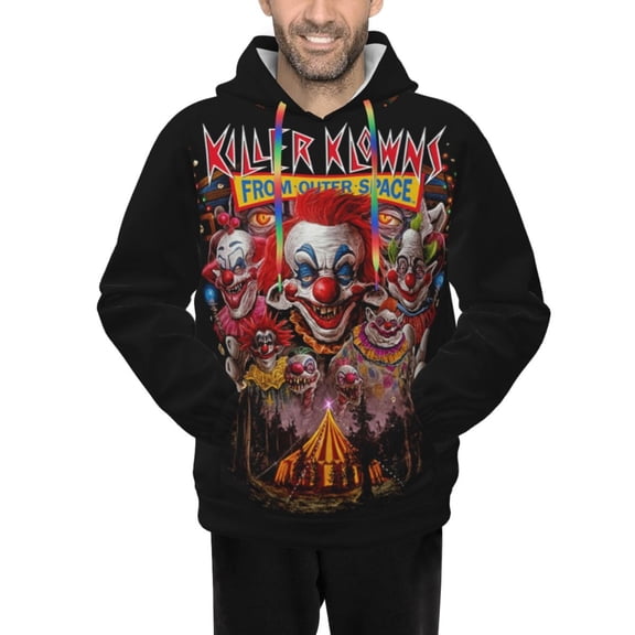 Killer Klowns from Outer Space Men's Hoodie Novelty Pattern Adult Hooded Sweatshirts Casual Unisex Pullover for Women Youth