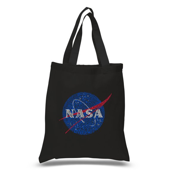 LA Pop Art Small Word Art Tote Bag - NASA's Most Notable Missions