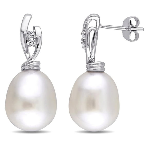 Everly Women's Cultured Pearl 14k White Gold Earrings