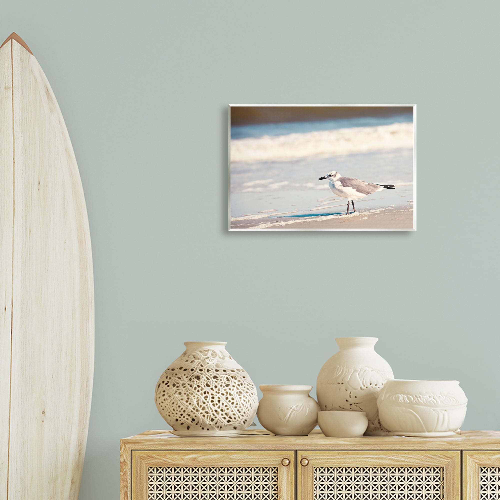 Stupell Industries Seagull Stepping on Shore Coastal Photography Unframed Art Print Wall Art, 19 x 13
