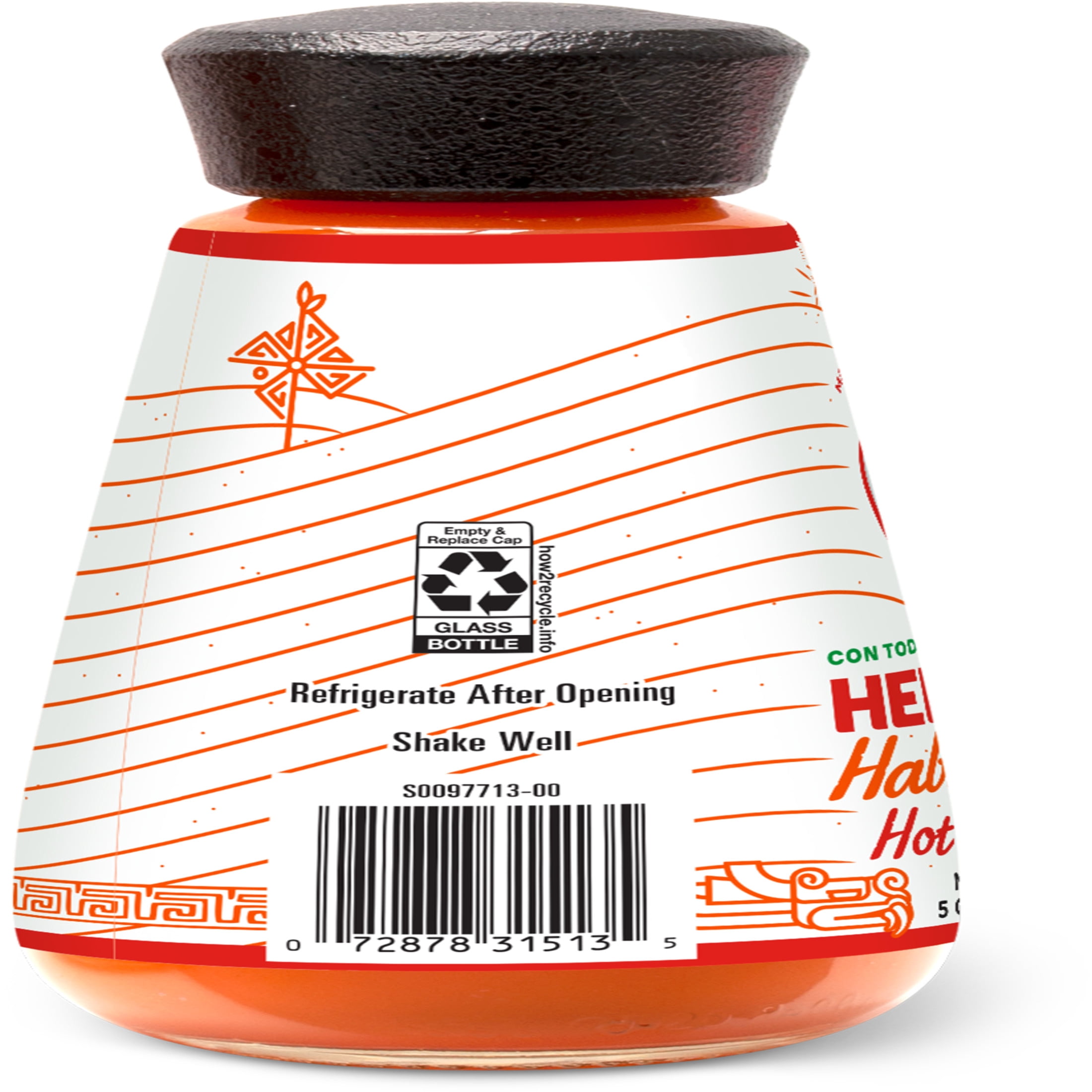 (4 pack) HERDEZ Habanero Hot Sauce, Shelf-Stable, 5 oz glass bottle