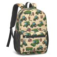 thumbnail image 2 of Tractor and Barrels Cream Pattern 17" School Backpacks for Teens,Waterproof Oxford Fabric,S-Shape Padded Straps for School,Travel,Hiking,Camping, 2 of 6