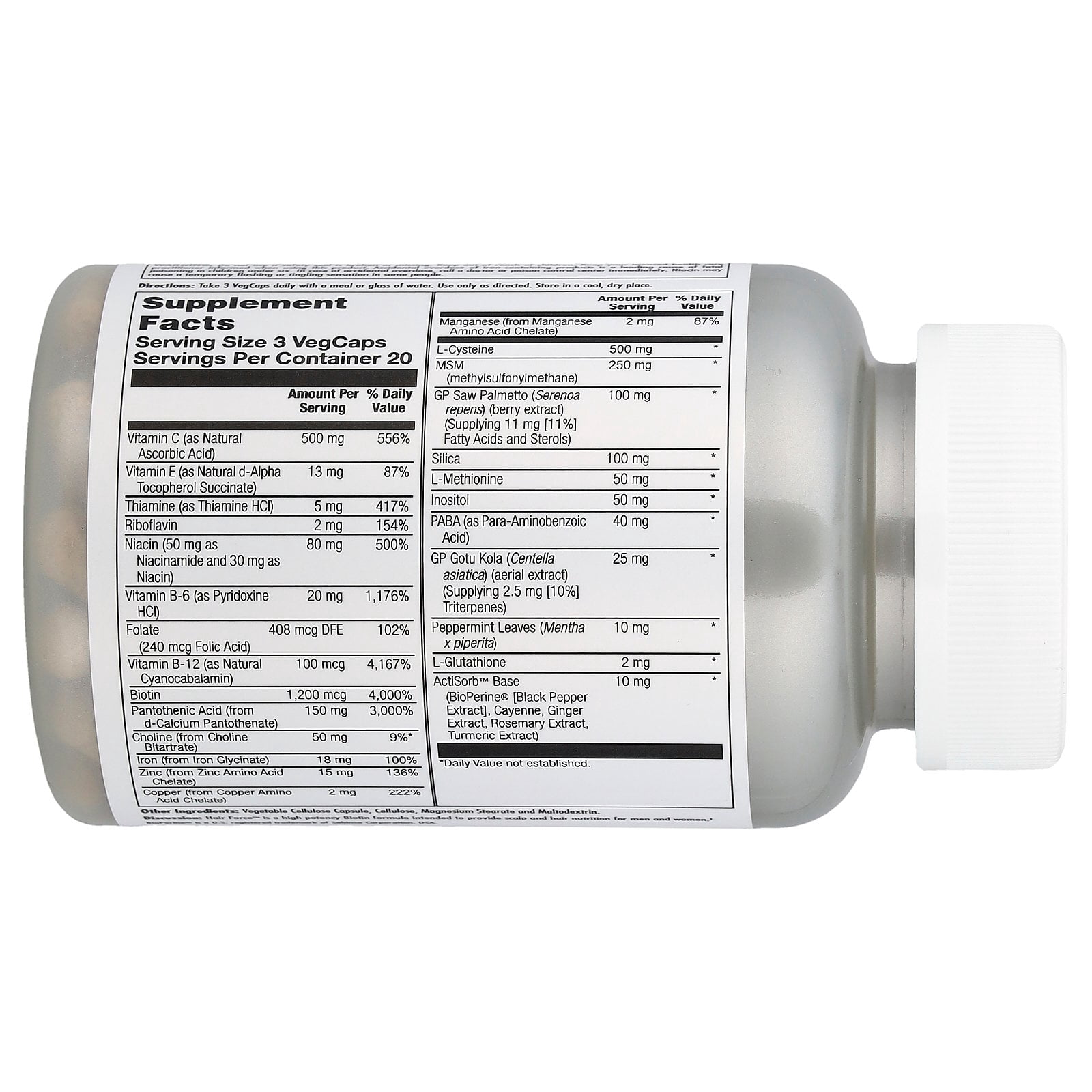 Nutraceutical Hair Force High Potency Biotin, Hair & Scalp Support 