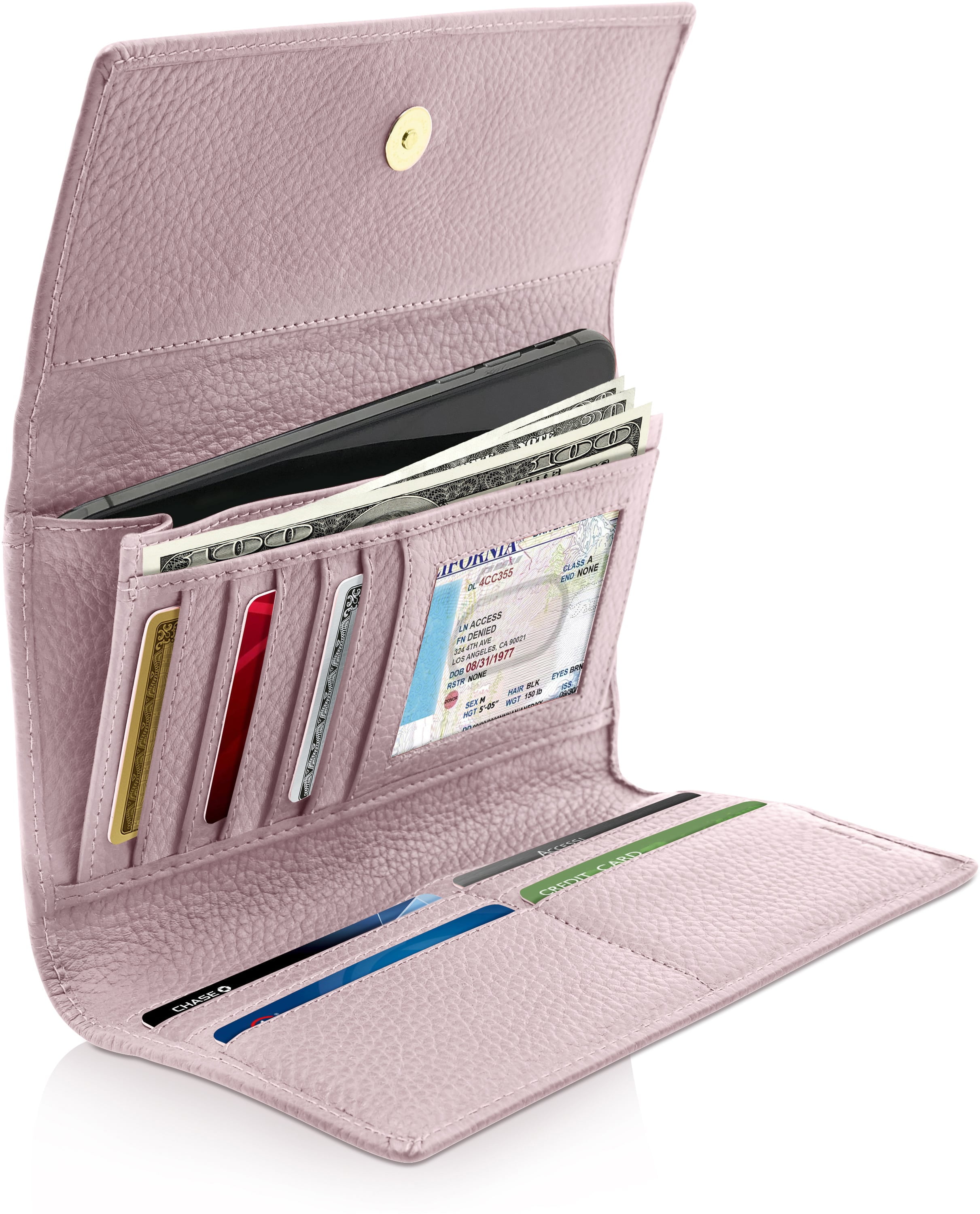 Trifold Clutch RFID Wallets For Women - Large Womens Wallet With Coin Pouch  Leather Organizer With Removable Checkbook Cover Gifts For Women -  Walmart.com - Walmart.com