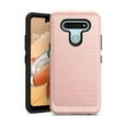 thumbnail image 3 of Xpression Case for Apple iPhone 13 (6.1") Armor Brushed Texture Rugged Carbon Fiber Design Shockproof Dual Layers PC + TPU Protective Phone Cover [Rose Gold], 3 of 7