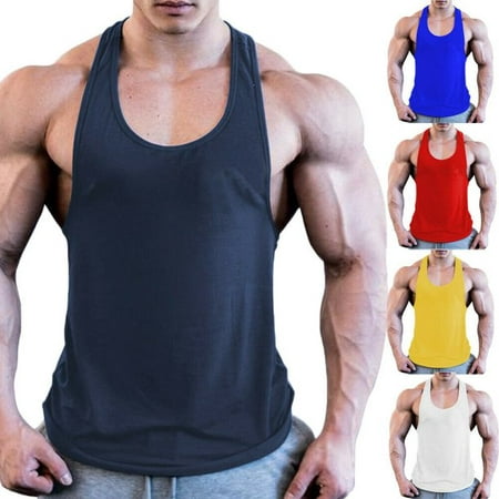 Men's Gym Muscle Sports Bodybuilding Fitness Athletic Vest Shirt ...