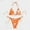 Orange, variant on Sakmal High Waisted Womens Swimsuits Bikinis Two Piece Sets Orange Sexy Swimwear Padded Push Up Triangle Swimsuit Sets