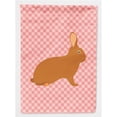thumbnail image 1 of Carolines Treasures BB7969CHF Rex Rabbit Pink Check Canvas House Flag, 1 of 4