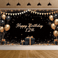 thumbnail image 7 of Birthday Decoration Banner Happy Birthday 12th Party Birthday Banner for Celebration Indoor Decoration Kids Event, 7 of 7