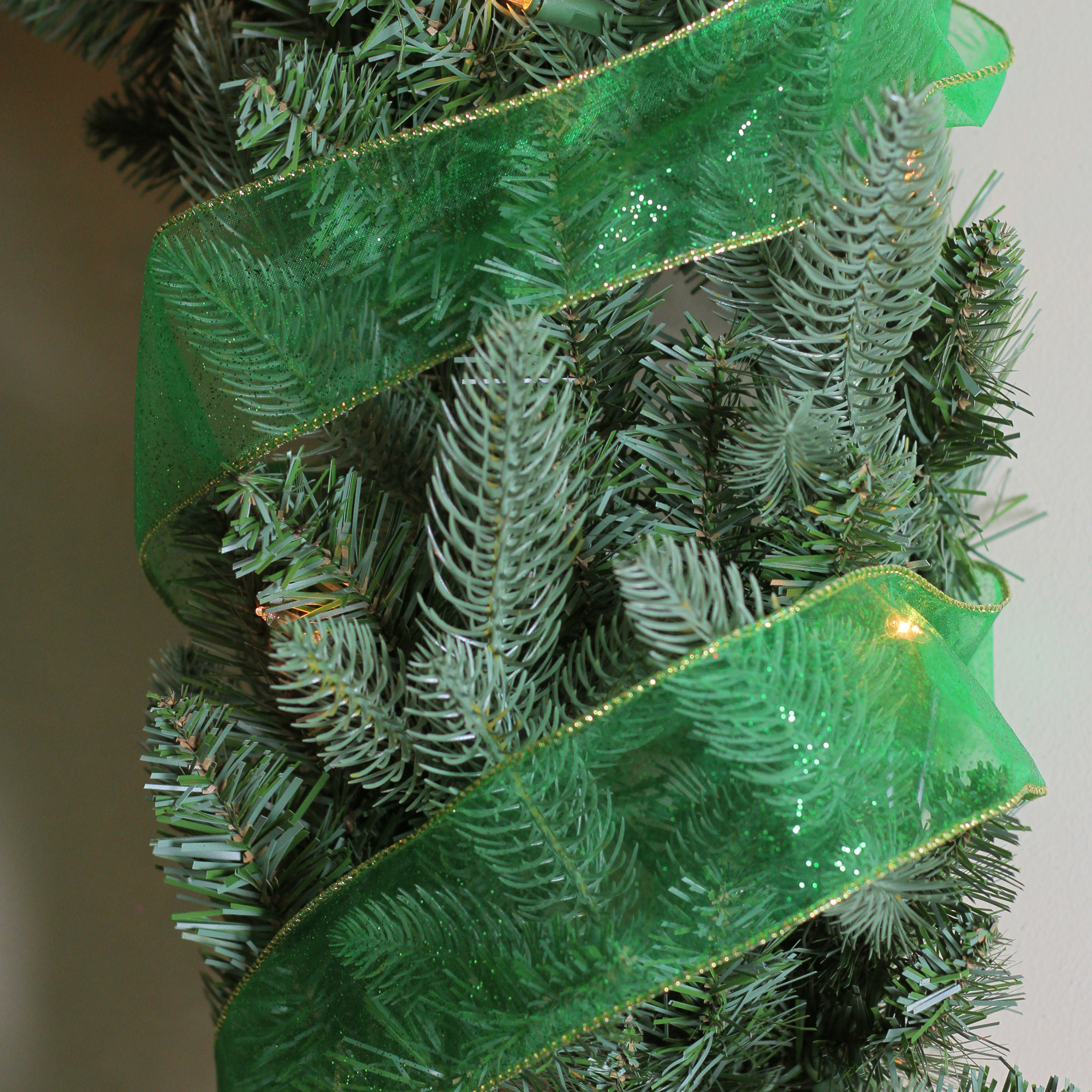 Northlight Club Pack of 12 Green and Gold Shimmering Wired Christmas Craft Ribbon 2.5" x 120 Yards