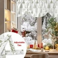 thumbnail image 5 of Christmas Tree Tie Up Valances Curtain, Retro Abstract Sage Green Tree Texture Adjustable Rod Pocket Short Window Treatment Tie Up Curtains Valances for Kitchen Living Room Bathroom 60x18 Inches, 5 of 9