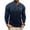 Dark Blue#01, variant on Handshe Men's Casual Fashion Solid Color Round Neck Button Pocket Long - Sleeved Shirt/T - shirt