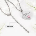 thumbnail image 5 of XIUDA Crystal Cremation Urn Necklace for Ashes Keepsake Birthstone Cremation Jewelry Heart Ashes Necklace for Women Stainless Steel Memorial Pendant - Forever In My Heart, 5 of 8