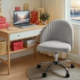 thumbnail image 4 of Homall Home Office Chair Adjustable Swivel Vanity Chairs Mid Back Rolling Task Chairs for Bedroom, Living Room or Study, Gray, 4 of 13