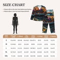 thumbnail image 4 of Salouo Flower Covered Vintage Car Pattern Women's Pajamas Set Long Sleeve Button Down Sleepwear Soft Pj Lounge Sets for women 2 Piece Pjs Set with Long Pants-Medium, 4 of 7