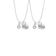 thumbnail image 2 of Delight Jewelry Silvertone Number - 6 - Mother & Daughter Heart Necklaces (Set of 2), 19"+2", 2 of 4