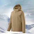 thumbnail image 2 of Sentmoon Ski Coats for Women Plus Size Hooded Neck Long Sleeve Running Jacket Zipper Solid Color Windproof Waterproof Fall Womens Clothes with Pockets Fall and Winter for Climbing and Hiking, 2 of 8