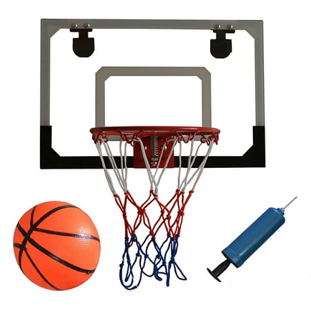Zimtown Wall Mount Basketball Hoop, Mini Professional Baketball Goal System, include 1 Small Ball, 1 Pump, Clamping Mounts, Backboard, Rim, and Net, for Kids/Adult Indoor, Office Cubicle Playing