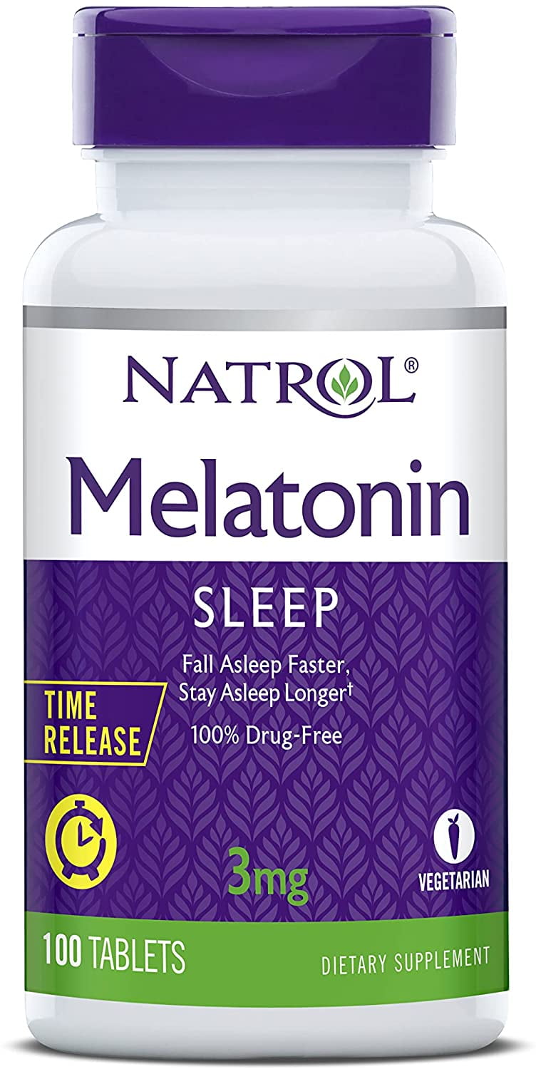Natrol Melatonin Time Release Tablets, 3mg, 100 Count (Pack of 2)