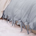 thumbnail image 5 of Luxury Duvet Cover and Sham Set Soft Washed Cotton Bowknot Light Gray Twin, 5 of 7