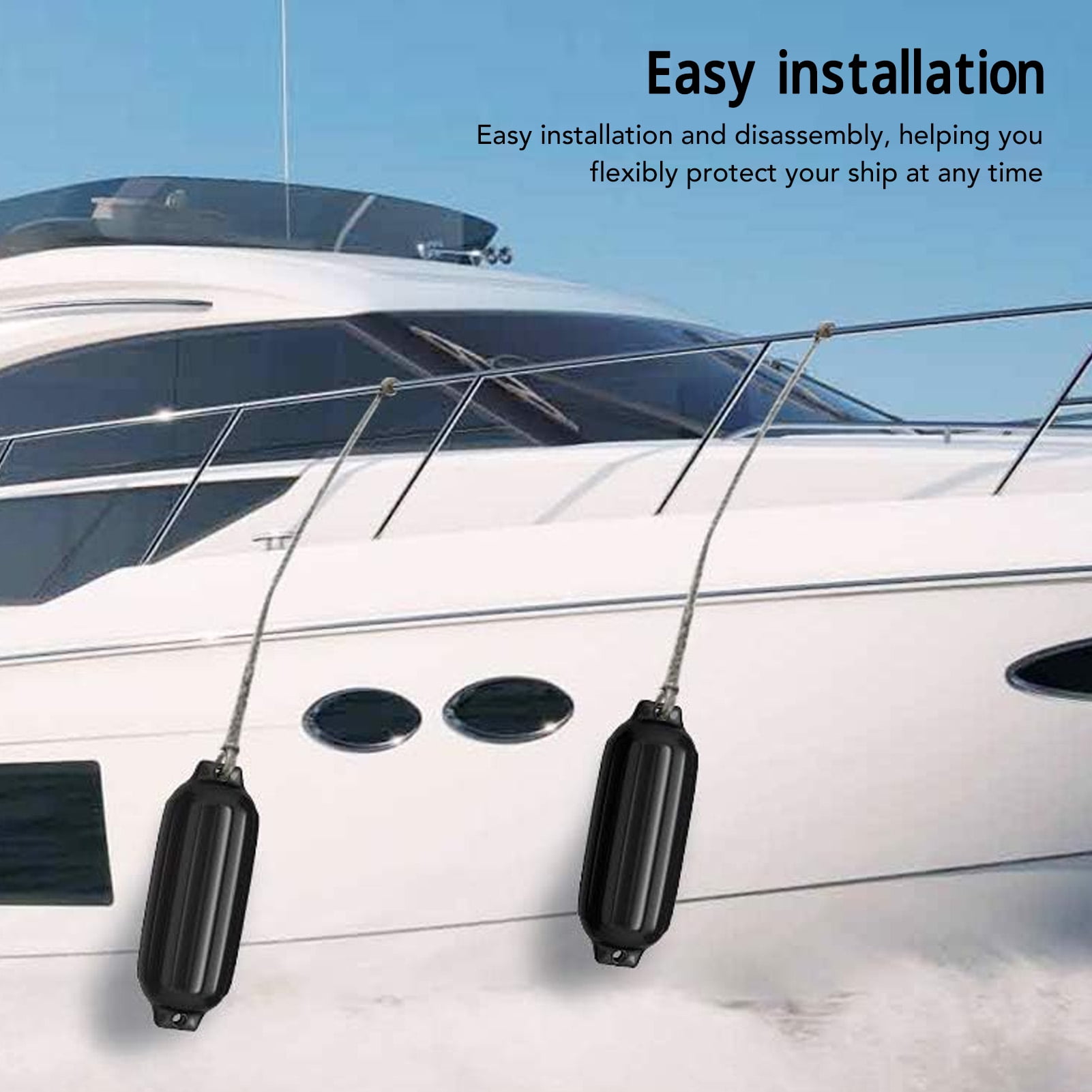 Pare-battages Gonflables GYMAX Lot De 4 - Protection Bateau PVC Anti-Choc