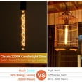 thumbnail image 4 of THTGDW-E26 T10 12 Inch Long Tubular LED Edison Bulbs, 6W(60W Eqv) 120V, 2200K Ultra Warm Candlelight, Dimmable, Spiral Filament, Amber Glass, 1 Ft Long Bulbs Tube, Vintage Decorative Lighting, 2 Pack, 4 of 4
