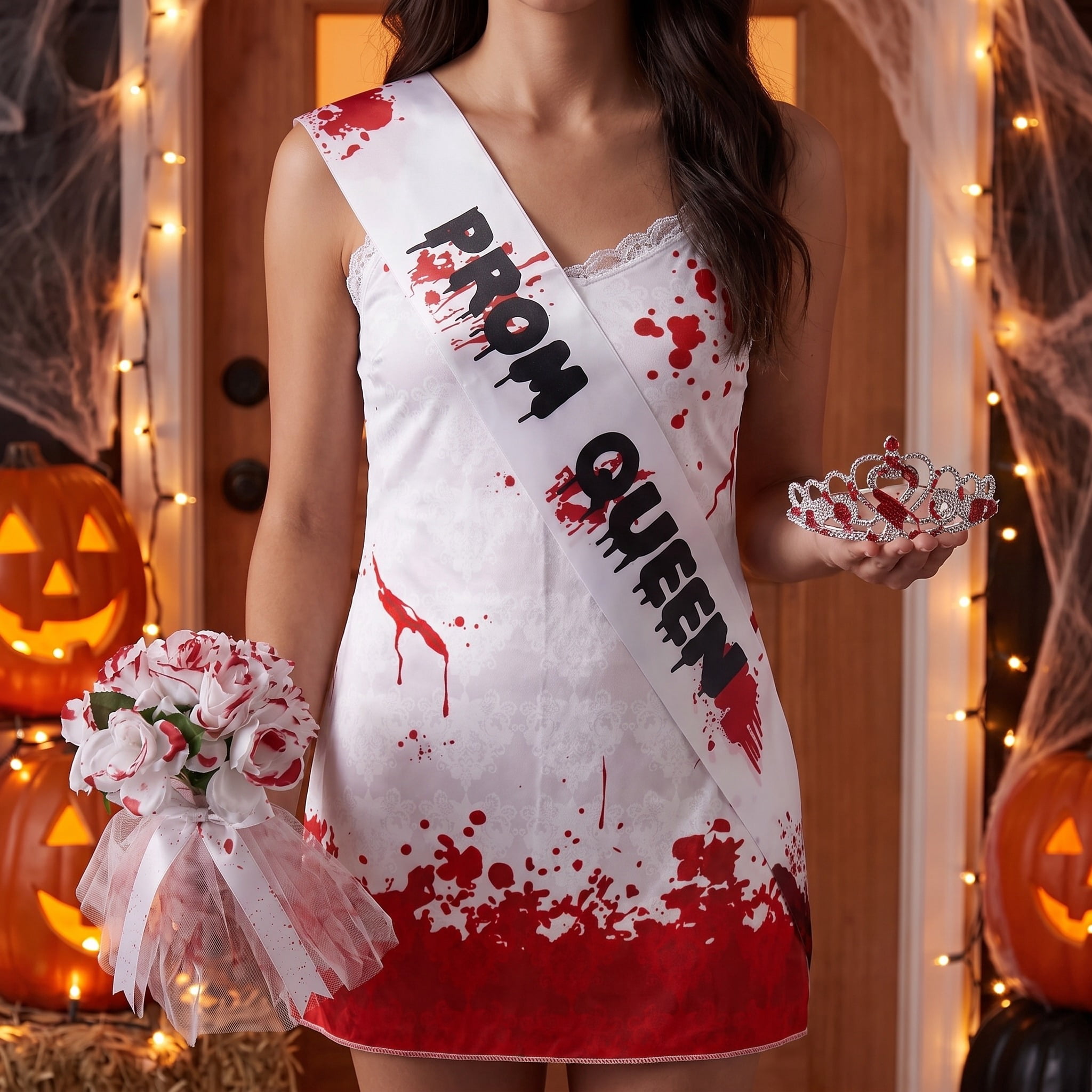 Bloody Prom Queen Costume Accessory Kit for Adults, 3 Pieces, Halloween by Way To Celebrate