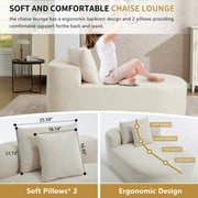 Homefun 67.5'' Oversized Chaise Lounge Indoor,Deep Seat Boneless Corduroy Sleeper Sofa Chair with 2 Pillows,No Assembly