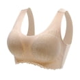 thumbnail image 2 of Wide Shoulder Straps Beauty Back Girls Bra Full Cup Lace Flower Pattern Push Up Stretchy Bra for Daily Wear  Pink M, 2 of 13