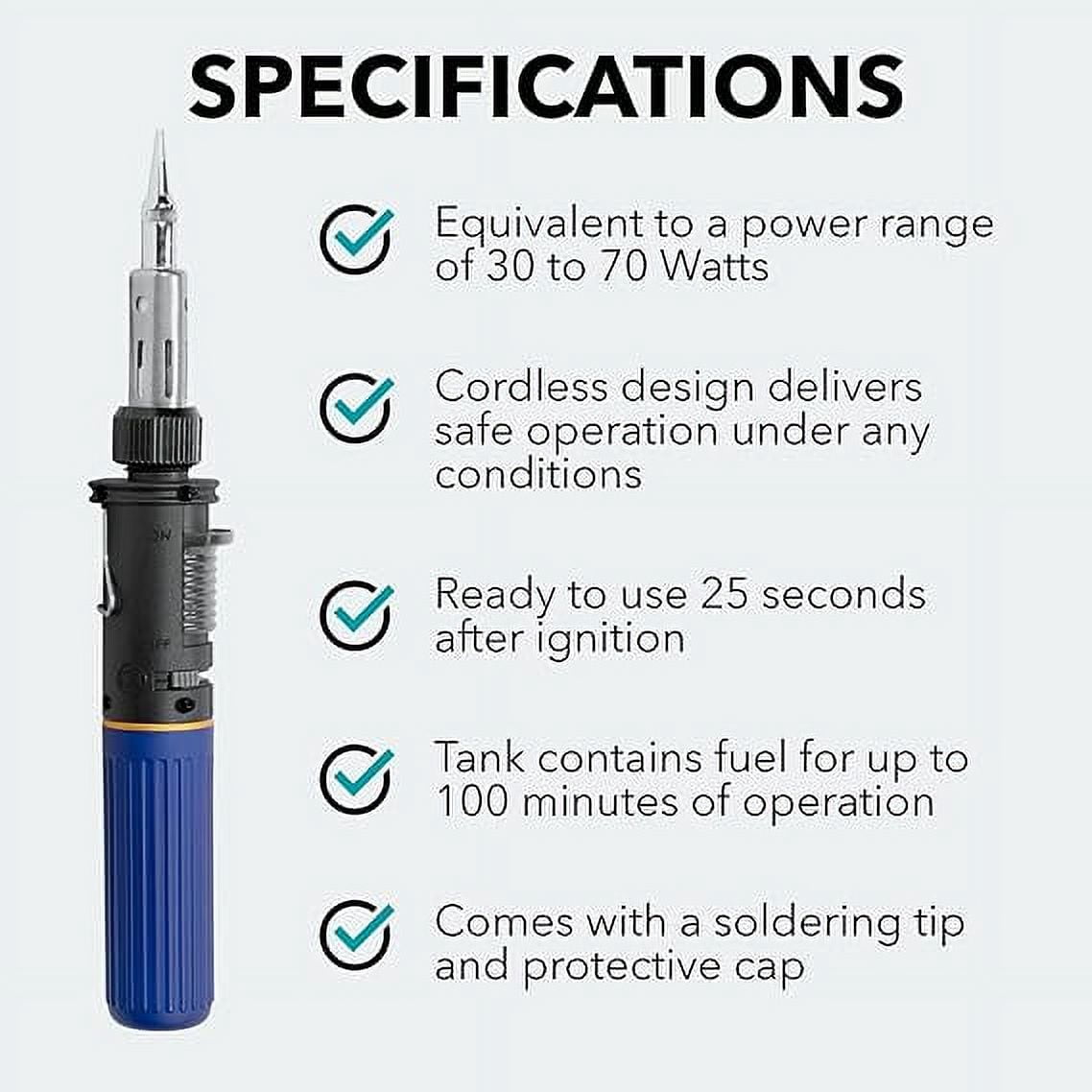 Solder-It SolderPro 100 Soldering Iron Kit (PRO-100K) | Multi-Function Butane Heat Tool with Tips and Case | Cordless and Portable Soldering Gun | Home Improvement Tools and Soldering Kit Essential