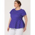 thumbnail image 3 of Top peplum de verano de mancorcon lunares de talgrande pamujer Azul real XL, 3 of 5