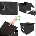 thumbnail image 3 of Gijjgole Collapsible Faux Leather Hanging File Folder Box Organizer with lid and Plastic Slides, Black, 3 of 7