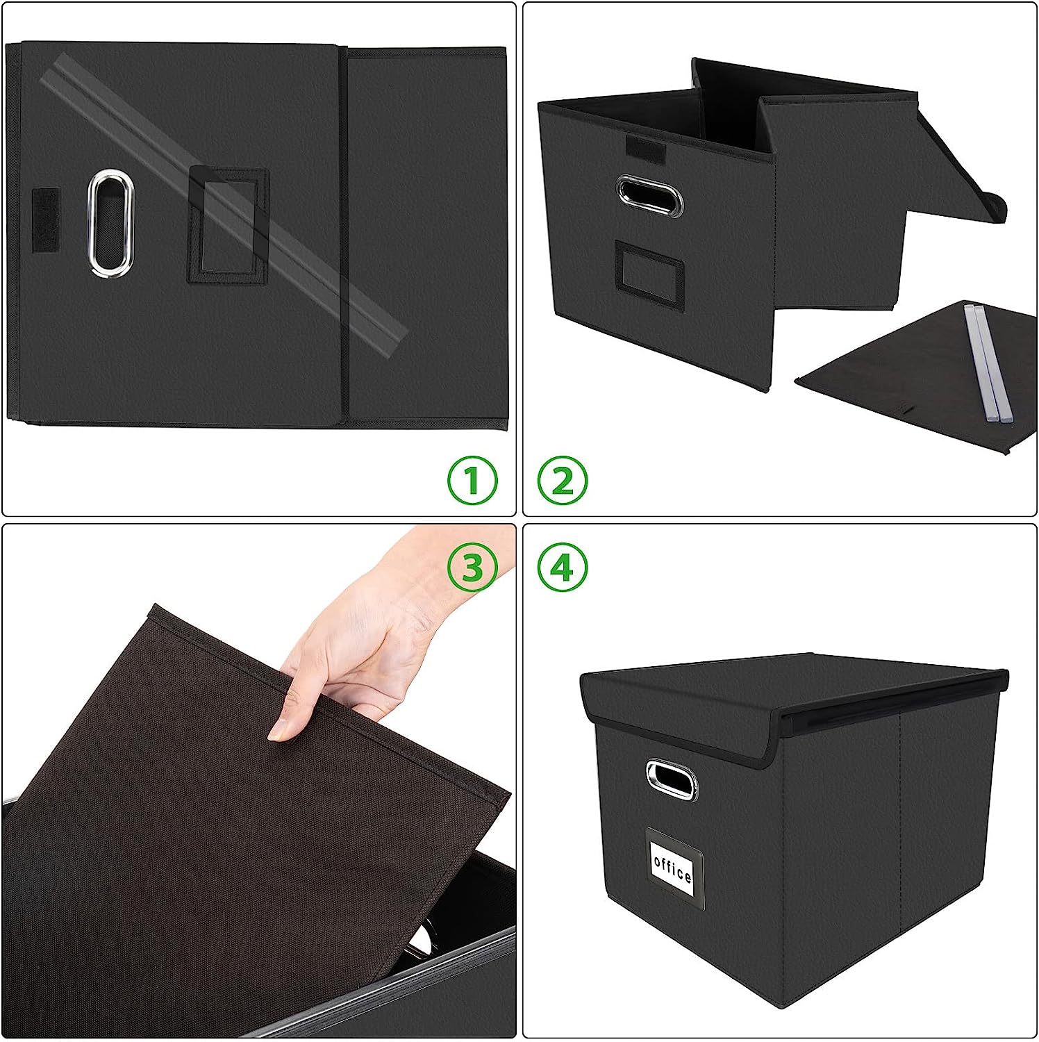 Gijjgole Collapsible Faux Leather Hanging File Box Organizer photo 3