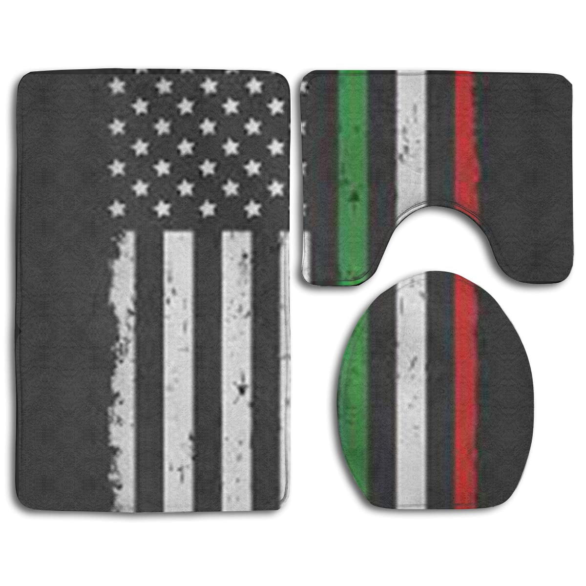 GOHAO Italian American Thin Line Flag 3 Piece Bathroom ...