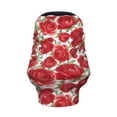 thumbnail image 2 of Fotbe Rose Flowers Pattern Car Seat Covers for Babies, Nursing Breastfeeding Cover Infant Carseat Canopy, Soft Stretchy Carrier Cover, 2 of 9