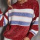thumbnail image 5 of Suéter de manga larga a rayas con cuello redondo informal a la moda para mujer Fridja  hjk692, 5 of 9