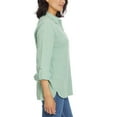 thumbnail image 3 of Anne Klein Women's Lightweight Cotton Gauze Top Button Front Shirt-White / XXL, 3 of 6