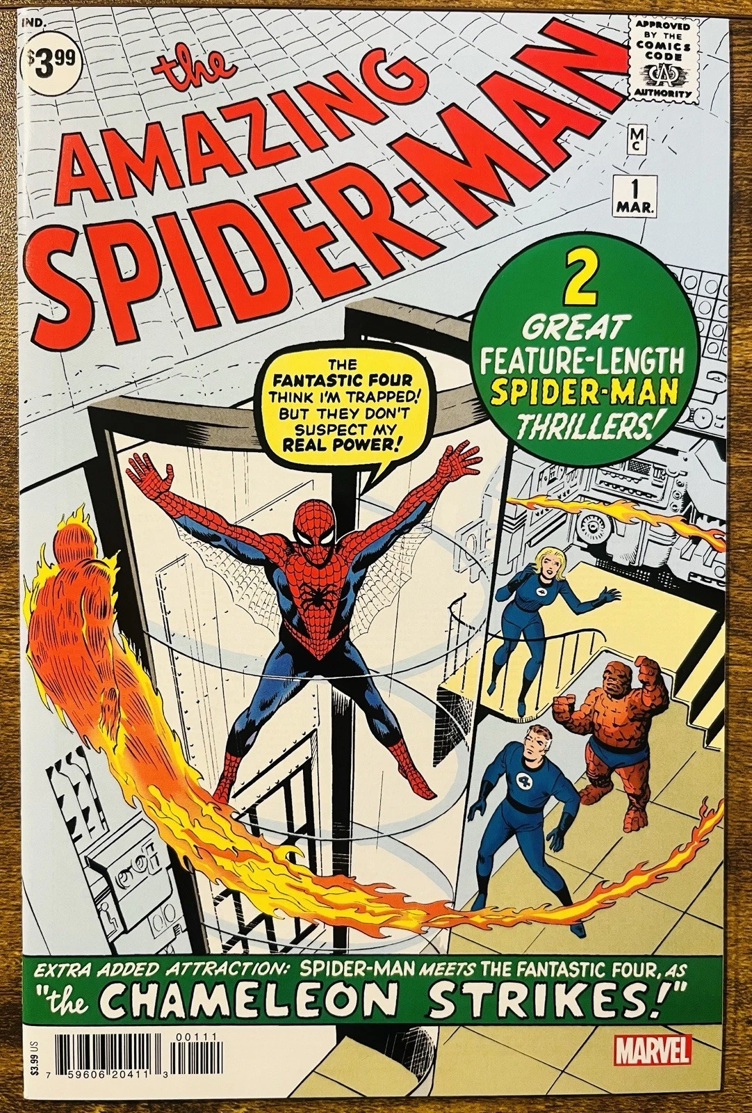 THE AMAZING SPIDER-MAN 1 NM/NM+ FACSIMILE VARIANT 1ST SOLO APP MARVEL 2020
