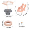 thumbnail image 3 of wowotier Beach Theme Miniature Dollhouse Furniture, Mini Doll Umbrella Tiny Chair Beach Swim Ring Decorations, Mini Dollhouse Accessories DIY Fairy Garden Plant Pool Decor, 3 of 6