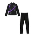 thumbnail image 6 of Miutii Kids Girl's Dance Workout Zipper Jacket and Gymnastics Leggings Pant Set Figure Skating Training Suit Purple 10, 6 of 6