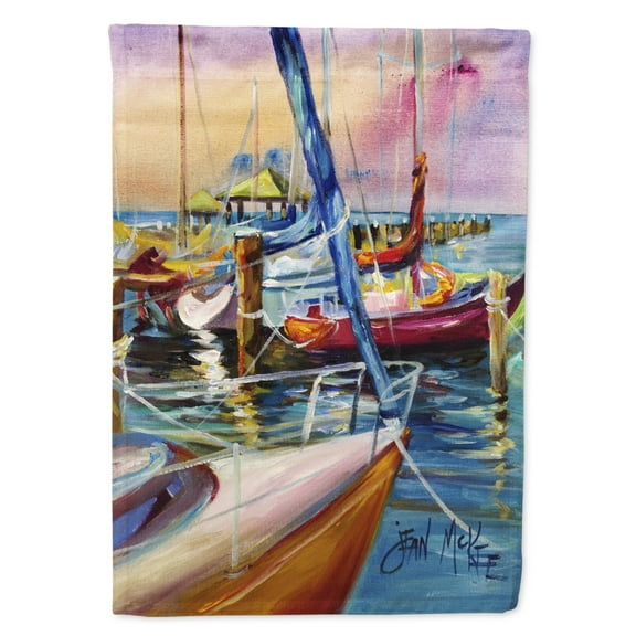 Carolines Treasures JMK1165CHF Purple Sailboats Flag Canvas House Size  Large multicolor