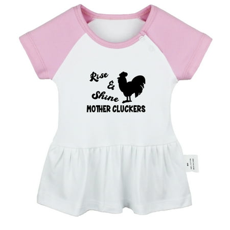 

Rise & Shine Mother Cluckers Funny Dresses For Baby Newborn Babies Skirts Infant Princess Dress 0-24M Kids Graphic Clothes (Pink Raglan Dresses 12-18 Months)