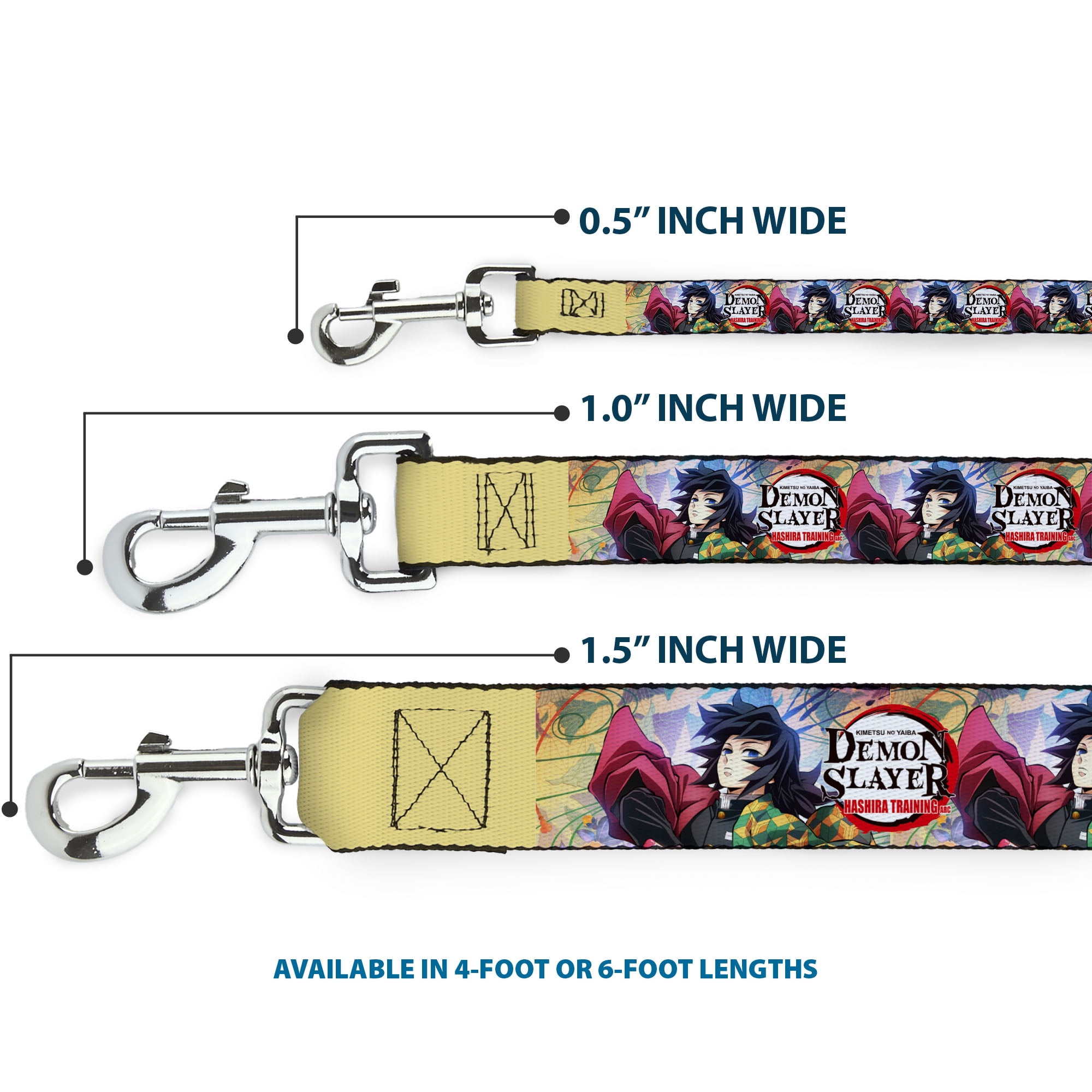 Aniplex of America Pet Leash, Dog Leash, Demon Slayer Giyu Tomioka Pose and Title Logo, 6 Feet Long 1.0 Inch Wide